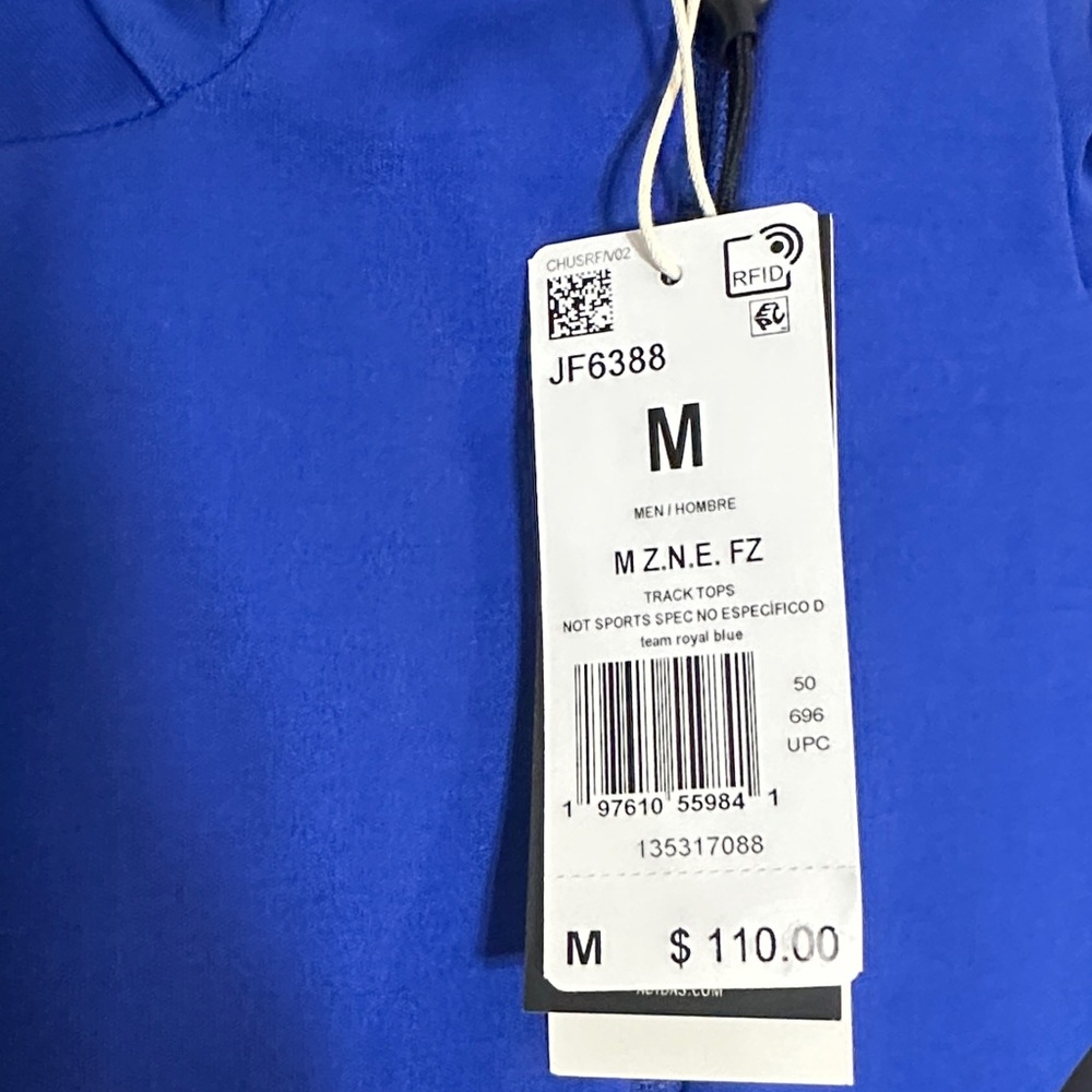 Adidas Men's Performance Jacket in Vibrant Blue - Picture 2 of 5